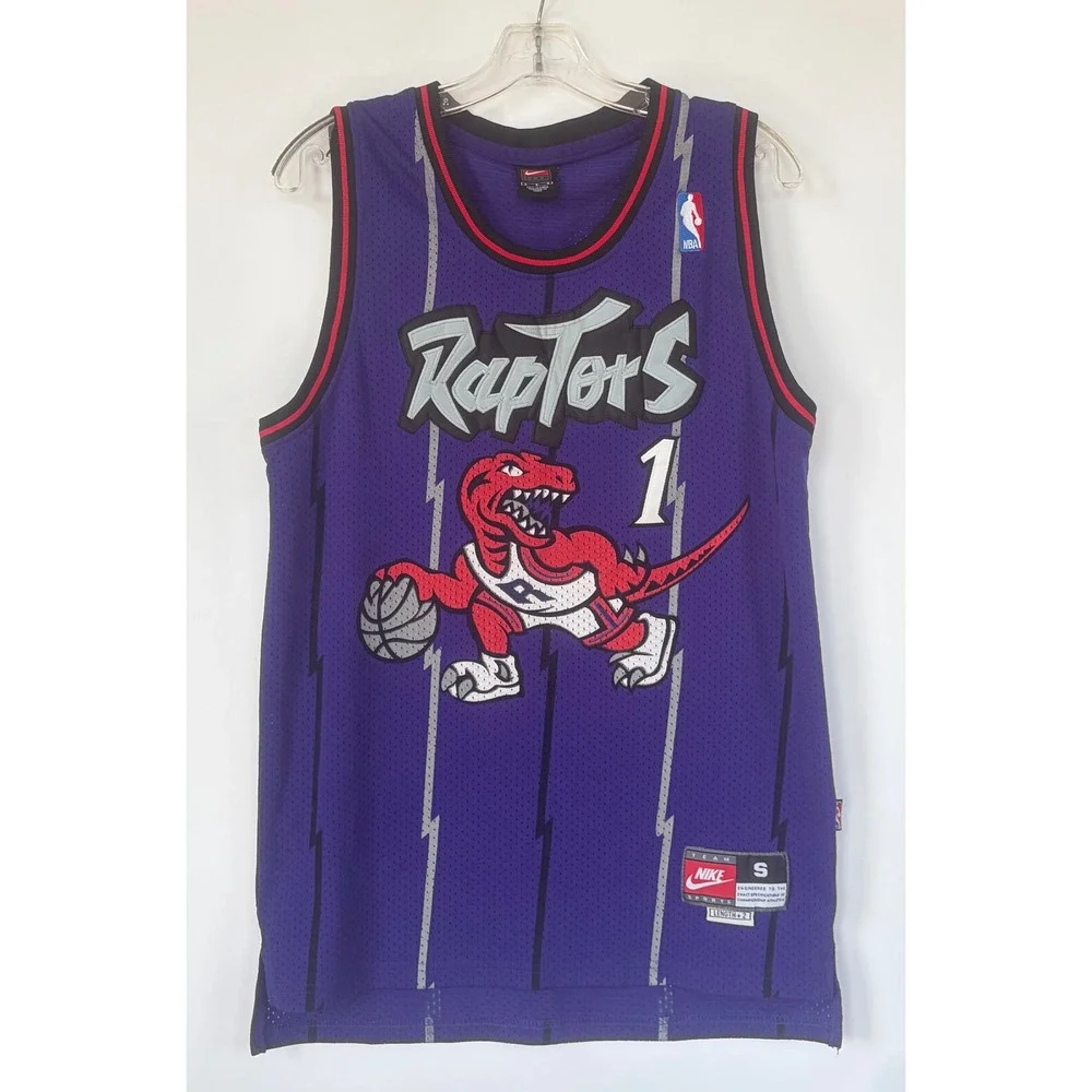 Nike Toronto Raptors Tracy McGrady 1 Jersey Purple Vintage Pinstripe Mens Small